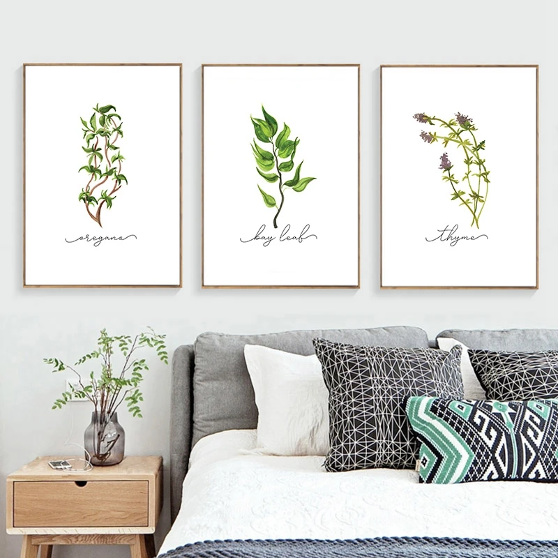 Herb-Collection-Wall-Art-Canvas-Posters-Painting-Oregano-Sage-Rosemary-Basil-Thyme-Watercolor-Wall-Picture-Print (2)