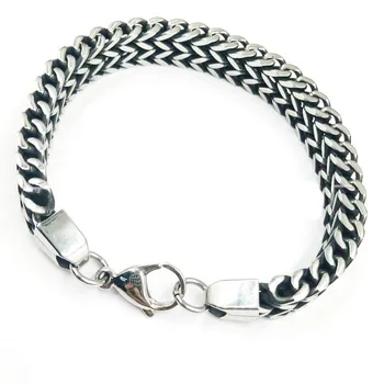 

Titanium Steel Men's Bracelet Retro Stainless Steel Positive And Negative Chain Hip Hop Braided Bracelet Jewelry