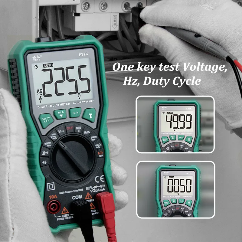 FY71/72/76 Pocket Auto Range Digital Multimeter AC DC Current Voltage Meter Measurement Resistor True RMS Household Multimetro