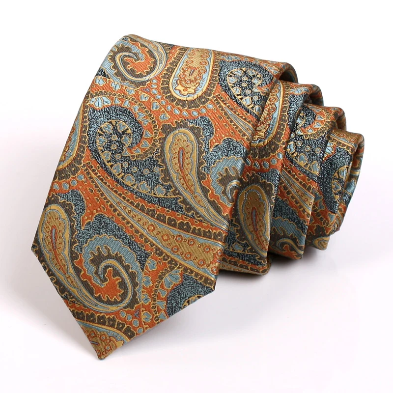 

Men's Luxury Jacquard Tie High Quality 7CM Wide Ties Fashion Formal Neck Tie for Men Business Suit Work Necktie With Gift Box