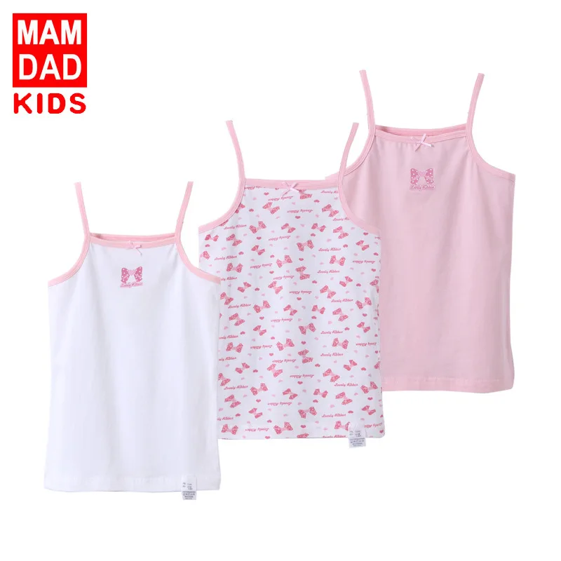 

Girls Strapped Vest Cotton Three Pieces Boxed BAMAQIN Kids' Waistcoat 2018 Summer Base Shirt