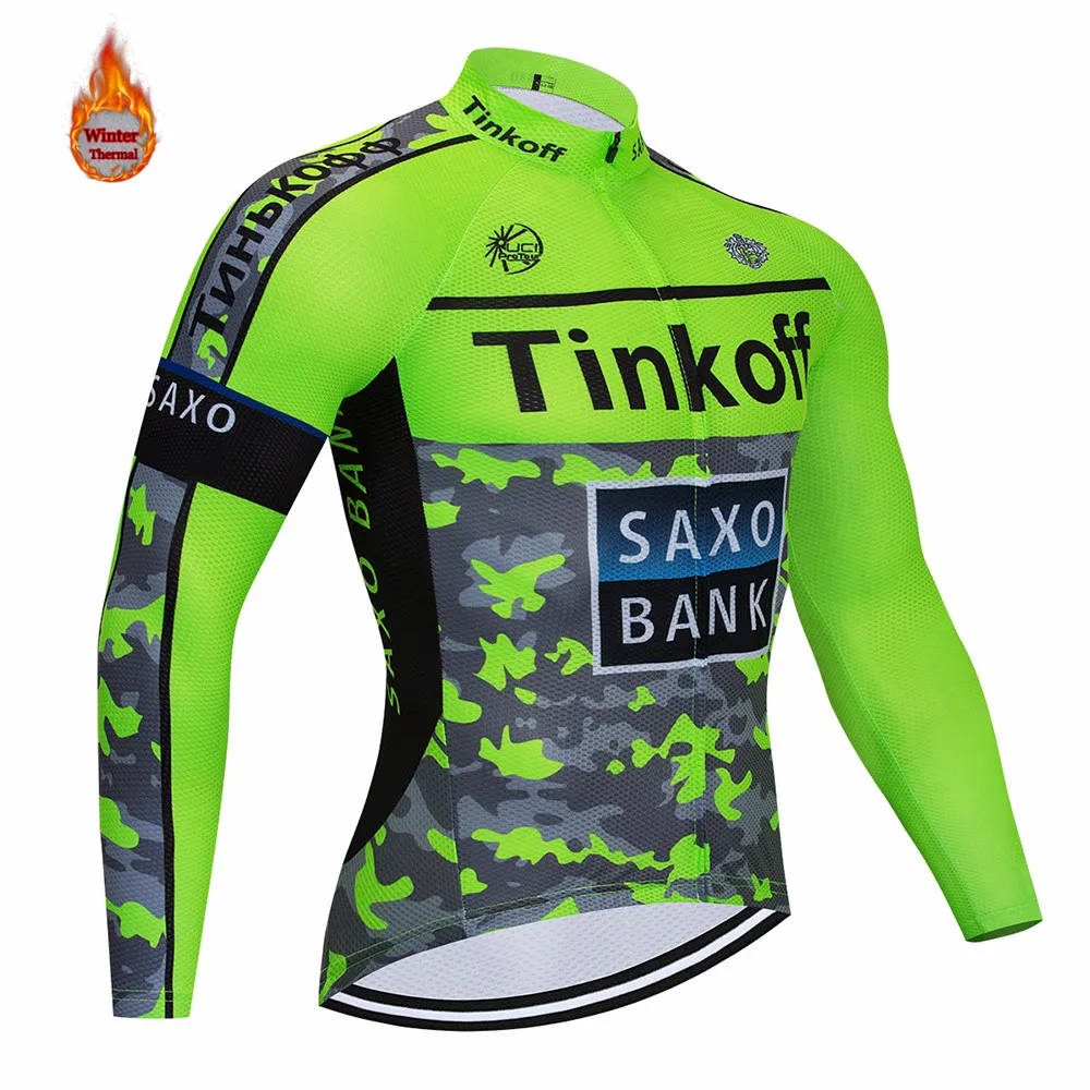 11 Зима Tinkoff Флуоресцентный цвет Велоспорт оснастки Мужские t Длинные Джерси велосипедные брюки для мужчин Термоодежда для велоспорта - Цвет: 11