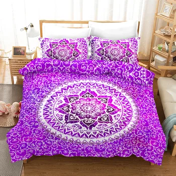 

3D Bohemia Mandala Print Bedding Set Duvet Covers Pillowcases One Piece Comforter Bedding Sets Bedclothes Bed Linen 05