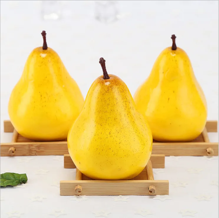 

1 Piece 9CM Artificial Fruit Pear EVA Plastic Shop Decoration Mini Fake Fruits Home Decor Artificial Fruits And Vegetables Props
