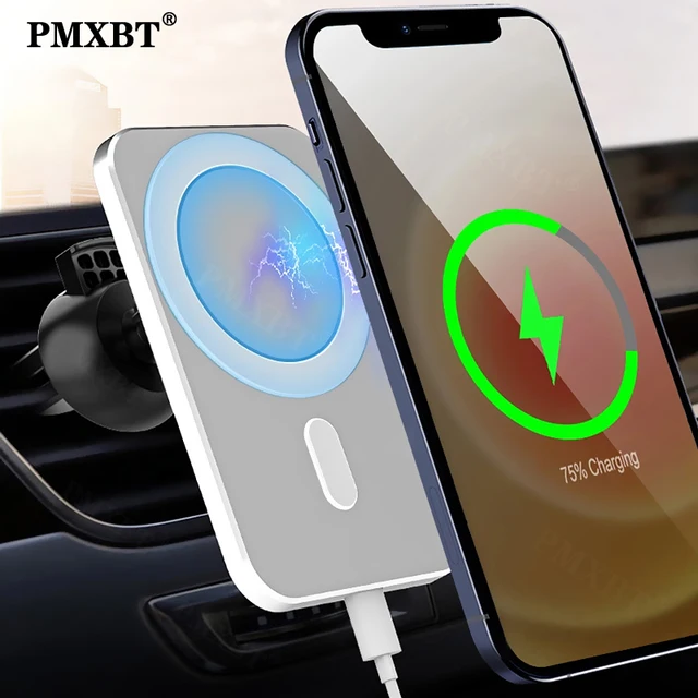 15w Magnetic Car Wireless Charger Qi Fast Charging Mount in Car Air Vent Phone Stand For Iphone 12 Pro Max Mag Car Holder safe