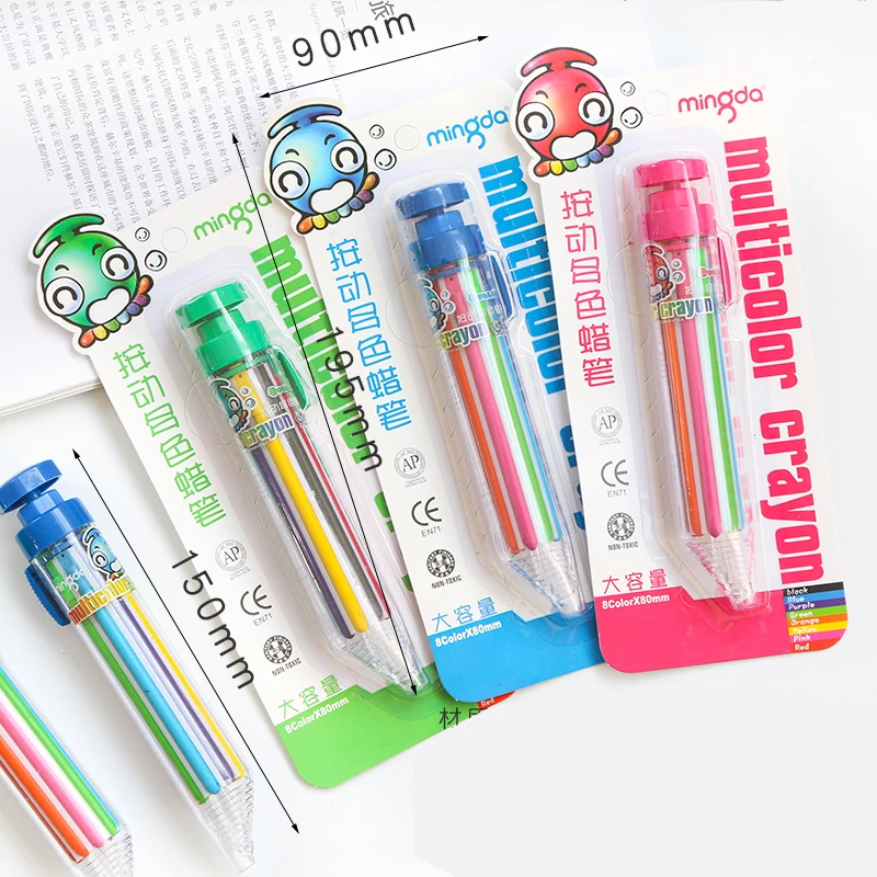 Dengmore Crayons Coloring Kit 8 in 1 Rotating Multi color Crayon