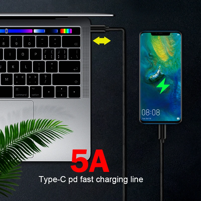 USB C к USB C 3 м USB кабель QC3.0 PD кабель для быстрой зарядки для samsung Galaxy S8 S9 Plus все устройства type-C оптом