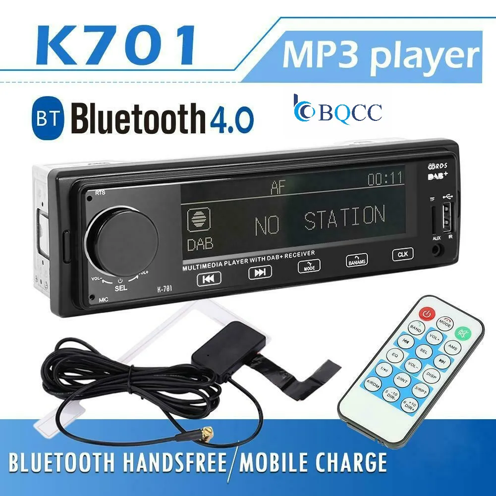

Autoradio DAB Car Stereo MP3 Player Bluetooth RDS AUX AM FM Radio Receiver In Dash Head Unit USB TF Remote Control 1DIN 12V