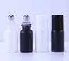 30pcs Black/White/Blue/Green/Pink 1/2/3ml Thick Glass Roll On Essential Oil Parfum Bottles Roller Ball Travel Use Necessaries 5