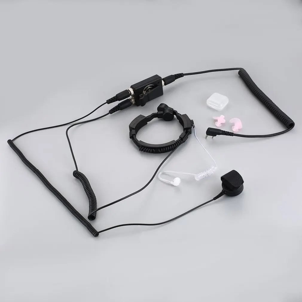 

Professional Tactique Military Police FBI Flexible Throat Mic Microphone Covert Acoustic Tube Earpiece Headset