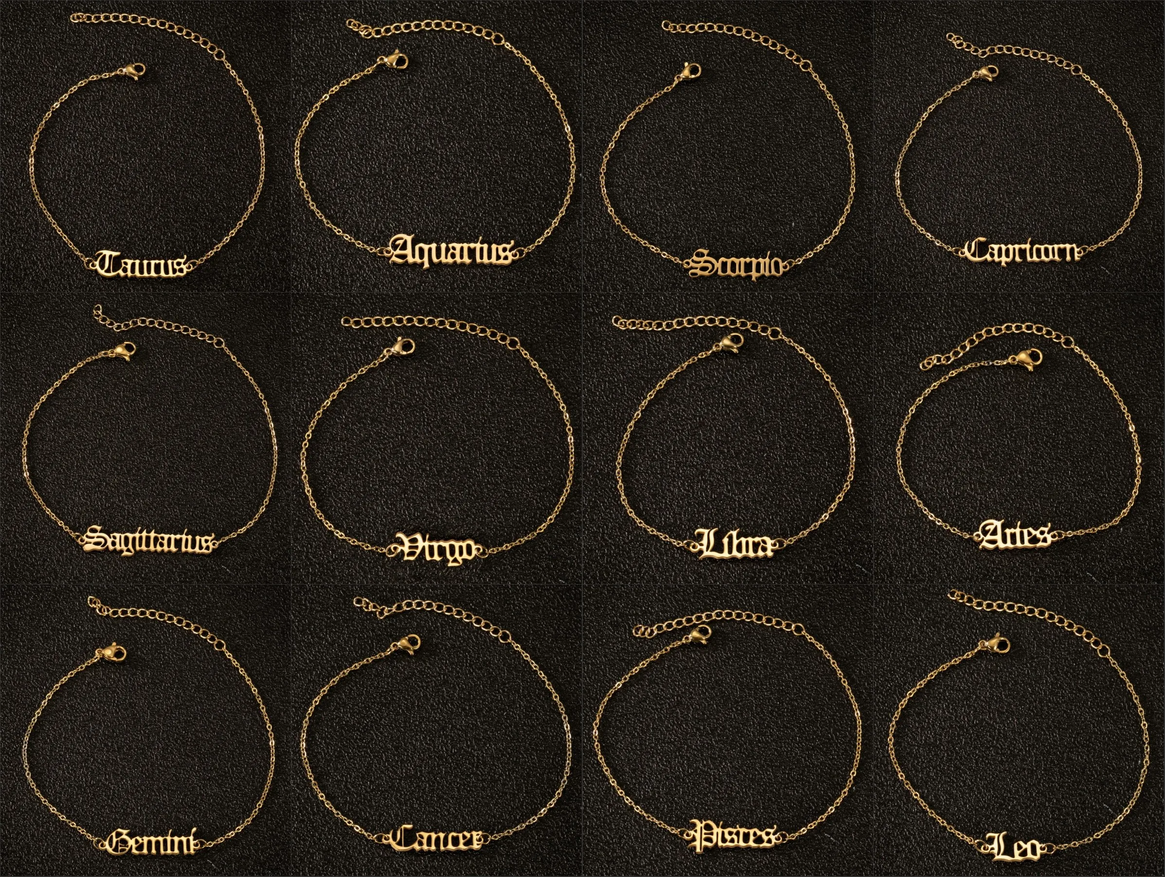 Jisensp Zodiac Sign Letter Anklet Bracelet for Women Hip Hop Jewelry Women Constellation Tobilleras Mujer Virgo Taurus Aries Jisensp Zodiac Sign Letter Anklet Bracelet for Women Hip Hop Jewelry Women Constellation Tobilleras Mujer Virgo Taurus Aries