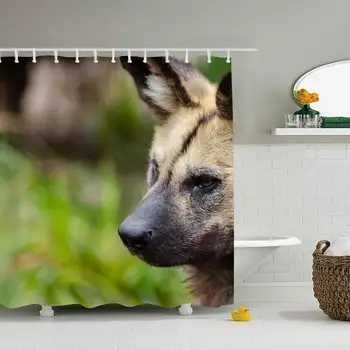 

African Wild DogShowerCurtain-DecorativeFabricShowerCurtains