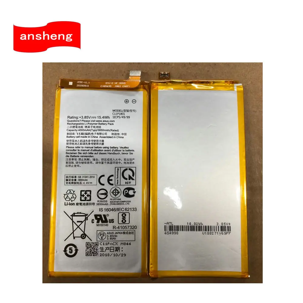 

Original Battery For ASUS ROG 1 Game Phone, High Quality, 4000mAh, C11P1801, ZS600KL, Z01QD Phone