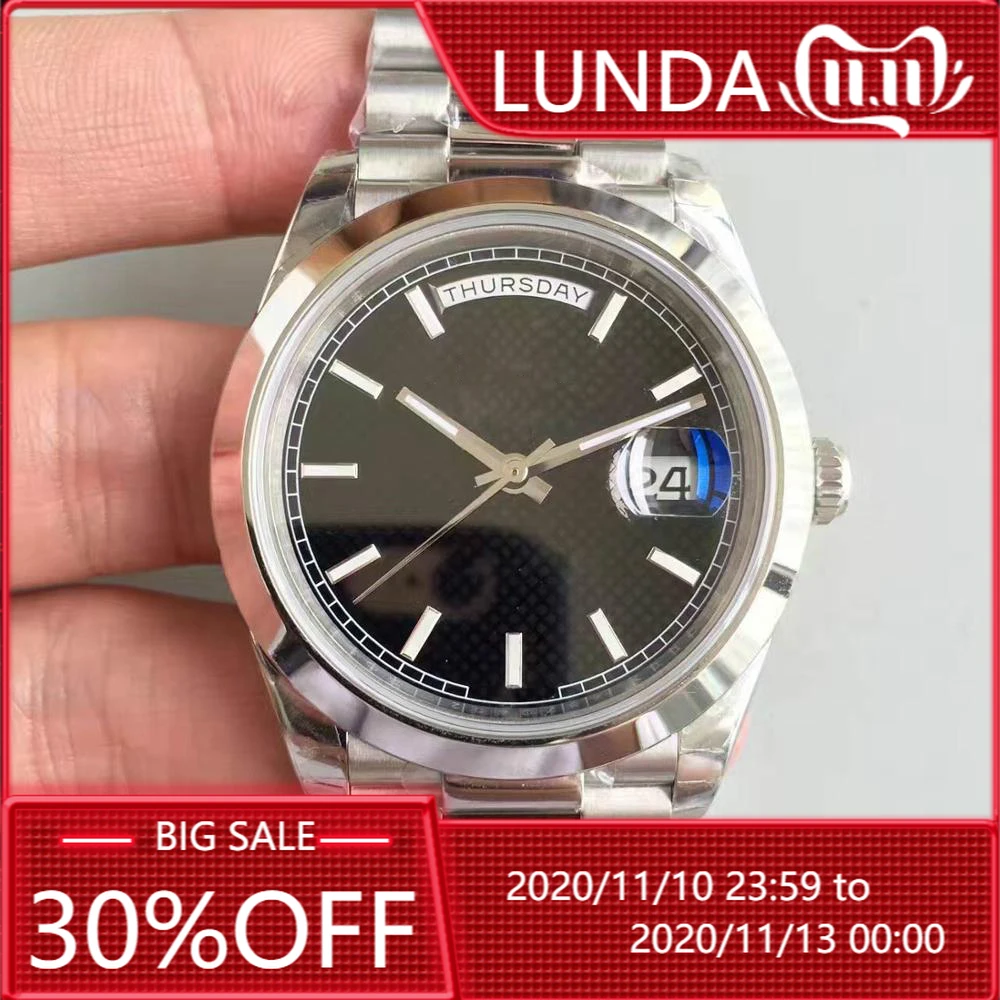 New High Quality wholesale watch DAY DATE mechanical glide smooth 40MM Automatic watch Stainless steel bezel Wristwatch afbeelding