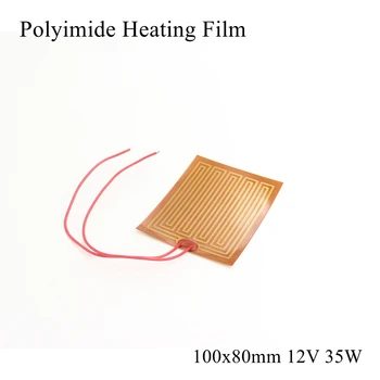

100x80mm 12V 35W PI Heating Film Plate Polyimide Electric Heated Panel Pad Mat Electrotherma Flexible Adhesive Foil Oil Heater