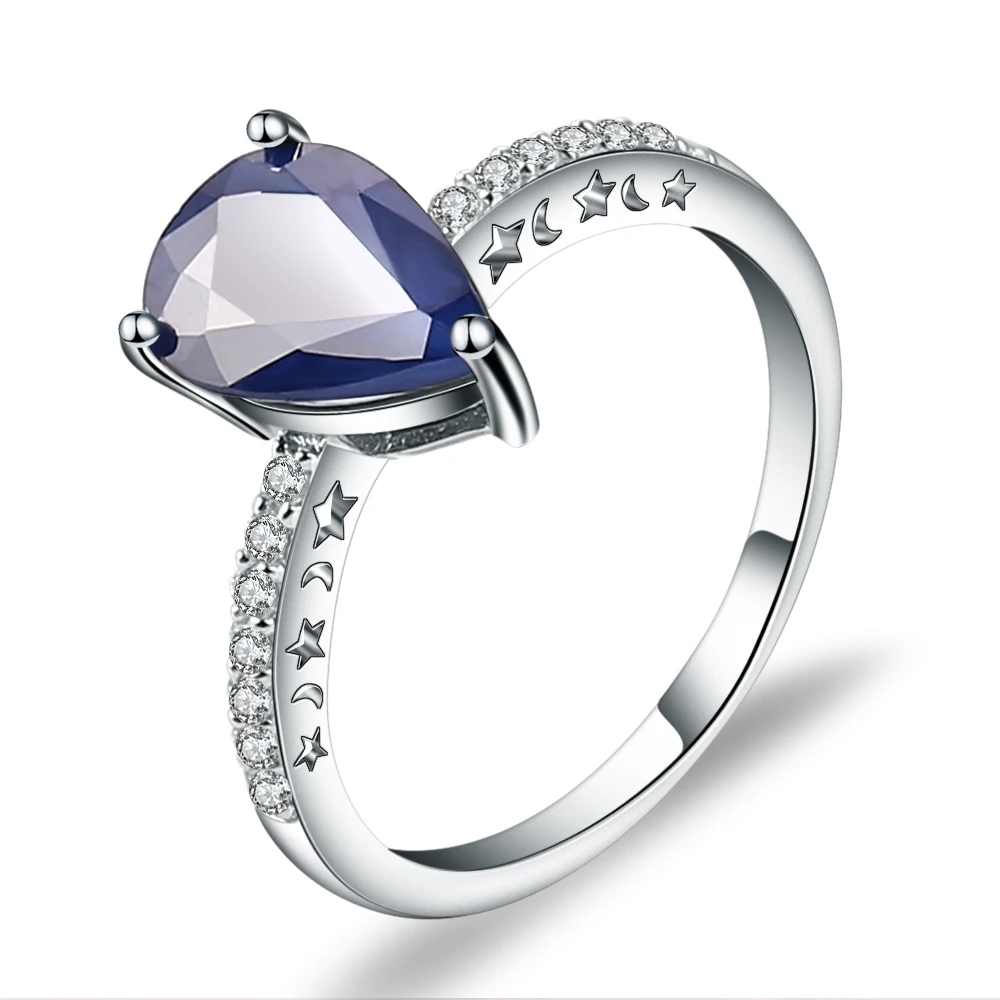 

Gem's Ballet 2.05Ct Natural Blue Sapphire Gemstone Ring For Women Wedding Band Ring 925 Sterling Silver Fine Jewelry