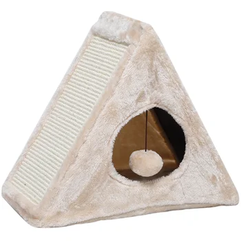 

Simple Triangular Folding Cat Nest Sisal Scratching Post Cat House Pet Shelter