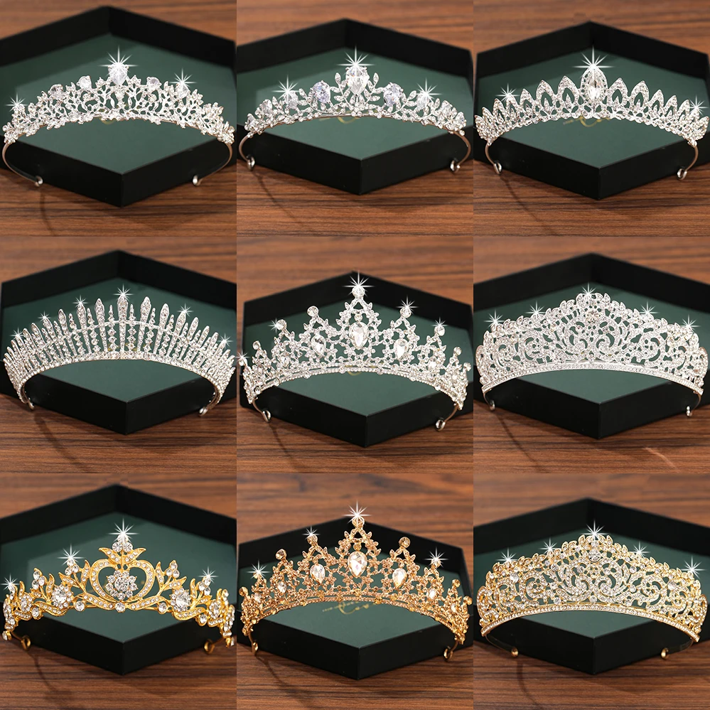 Tiara Hair-Accessories Crown Rhinestone Crystal Silver-Color Bridal Women Diadema And