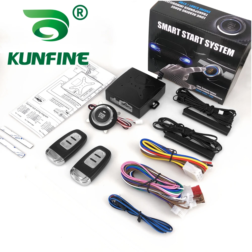 Автомобильная сигнализация KUNFINE бесключевая система запуска входа
