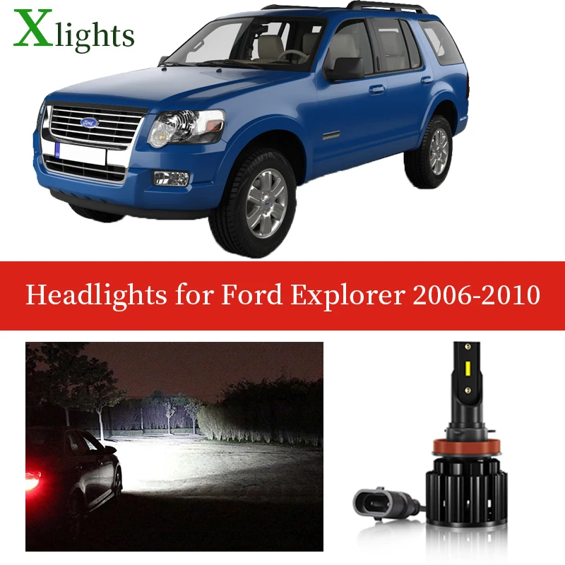 

Xlights Led Headlight Bulb For Ford Explorer 2006 2007 2008 2009 2010 Low High Beam Canbus Car Headlamp Lamp Light Accessories