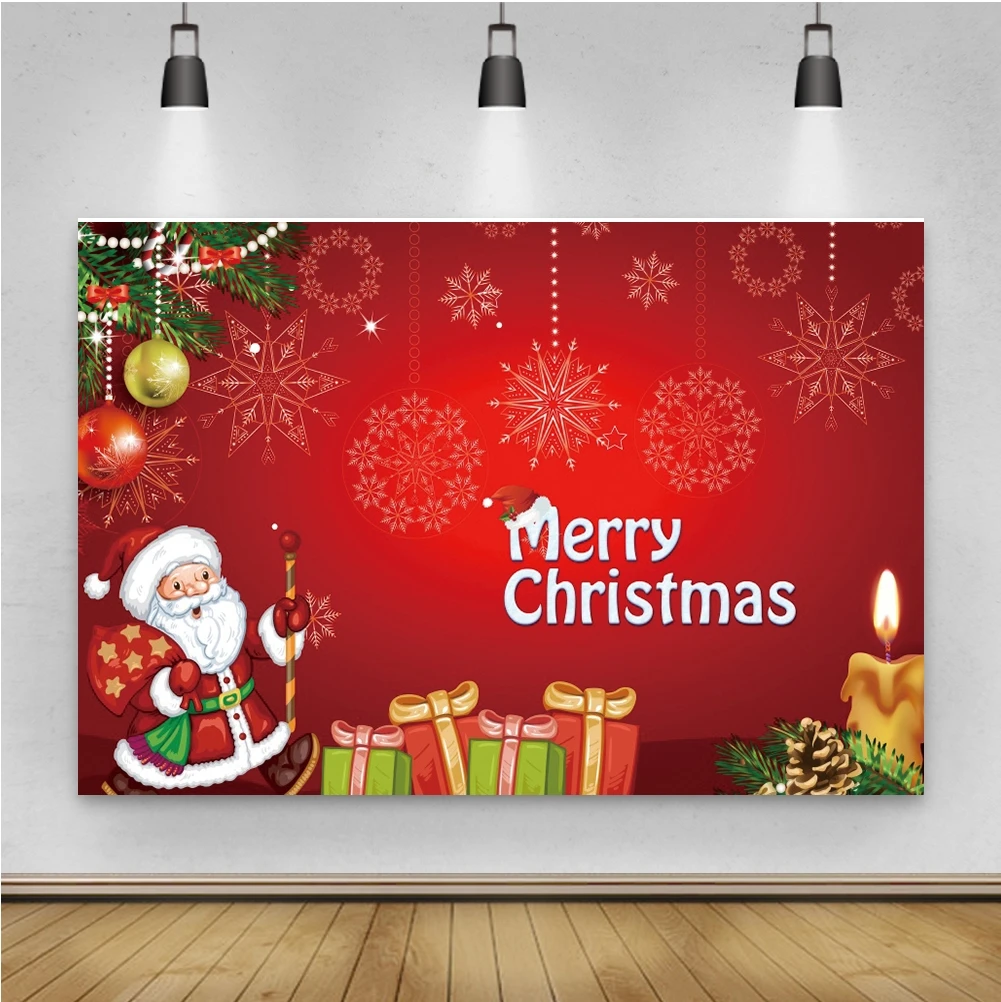 Feliz ano novo feliz natal feliz natal cartão do bebê dos desenhos animados  presente bola cartaz da bandeira foto fundo fotográfico|Fundo| - AliExpress