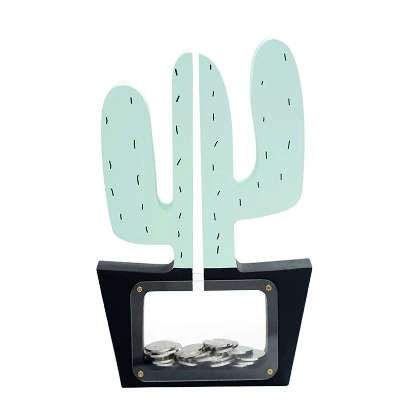 

Money Boxes Cactus Money Box Wooden Cactus Decor Piggy Bank Gift Home Decorations Cash Box Money Bank Money Box Interior Decorat
