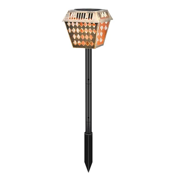 

LED Lamp Warm White Garden Decoration Patio Outdoor Waterproof Stake Fence Yard Lawn Pathway Iron Art Solar Light Safety