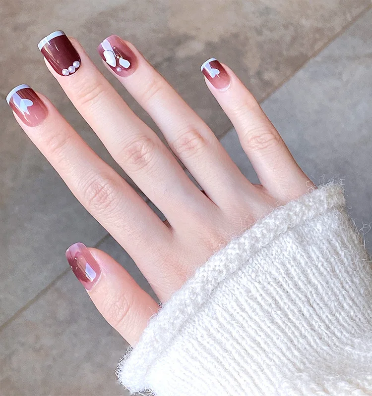 Short Round Fake Nails Star Clouds Press On False Nail Tips with Designs Set Bow French Nail Art Decoration Manicure Tools Short Round Fake Nails Star Clouds Press On False Nail Tips with Designs Set Bow French Nail Art Decoration Manicure Tools