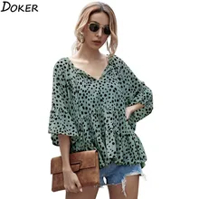 Aliexpress - Womens Tops And Blouses 2020 New Summer V-neck Butterfly Sleeve Leopard Print Casual Women Shirts Elegant Plus Size Blouse Femme