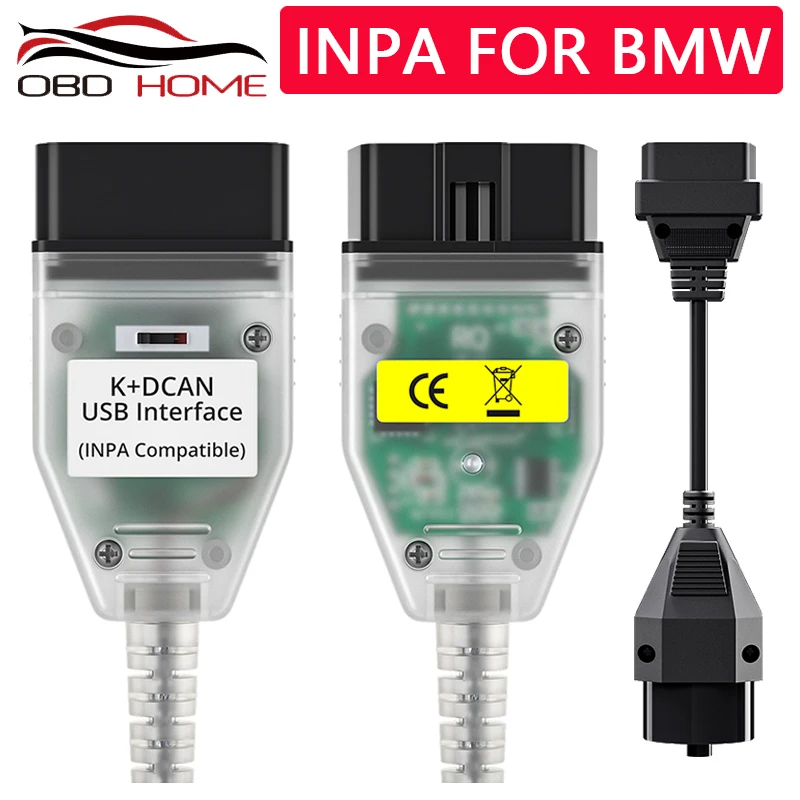 OBD2 INPA K + CAN с чипом FT232RL для BMW DCAN USB интерфейс Полная диагностика 1998 по 2008 |