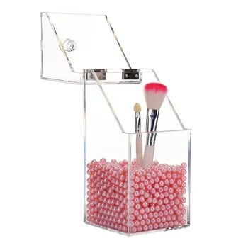 

Clear Acrylic Makeup Arrangement Storage Box Simple Design Transparent Desktop Cosmetic Brush Holder Organizer Case