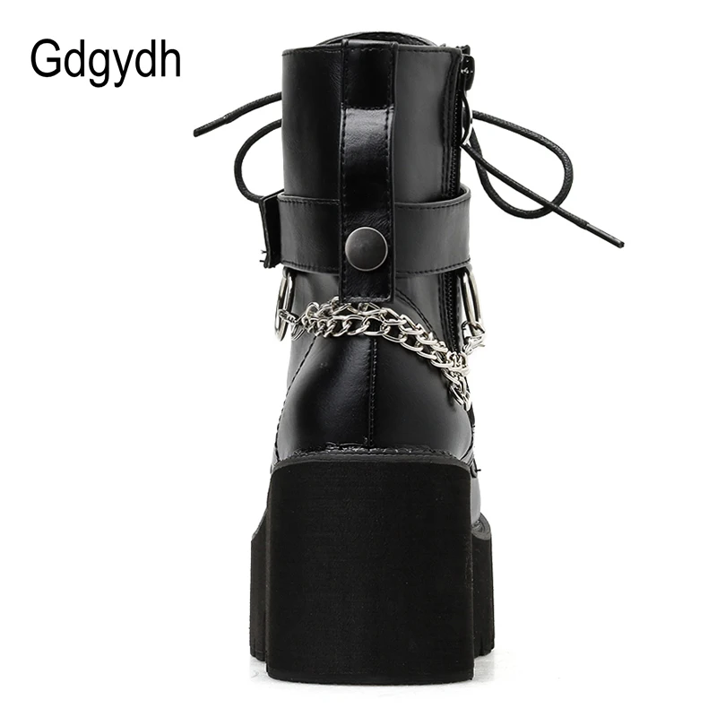 Platform boots women high heeled boots for Women Autumn Gothic Style