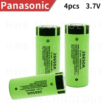 

4PCS/lot 100% Original New Battery For Panasonic 26650A 3.7V 5000mAh High Capacity 26650 Li-ion Rechargeable Batteries