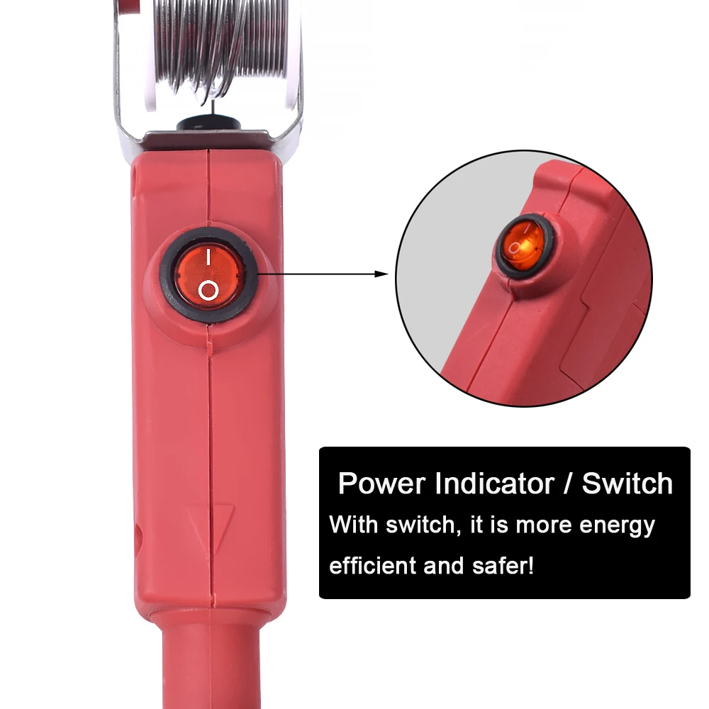 NEWACALOX 110V/220V 60W Automatically Send Tin Gun Hand-held Soldering Iron Internal Heat with Power Switch Welding Repair Tool