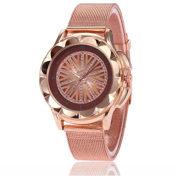 

Quartz Watch Men Alloy Mesh Strap Korean Women Student Couple Watch with Round Dial LXH