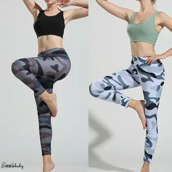 

New Women Camouflage Camo Yoga Pants Trousers Ladies Casual Bodycon Yoga wear Pants Stretch Jeggings Sportswear Slim Fit Slacks