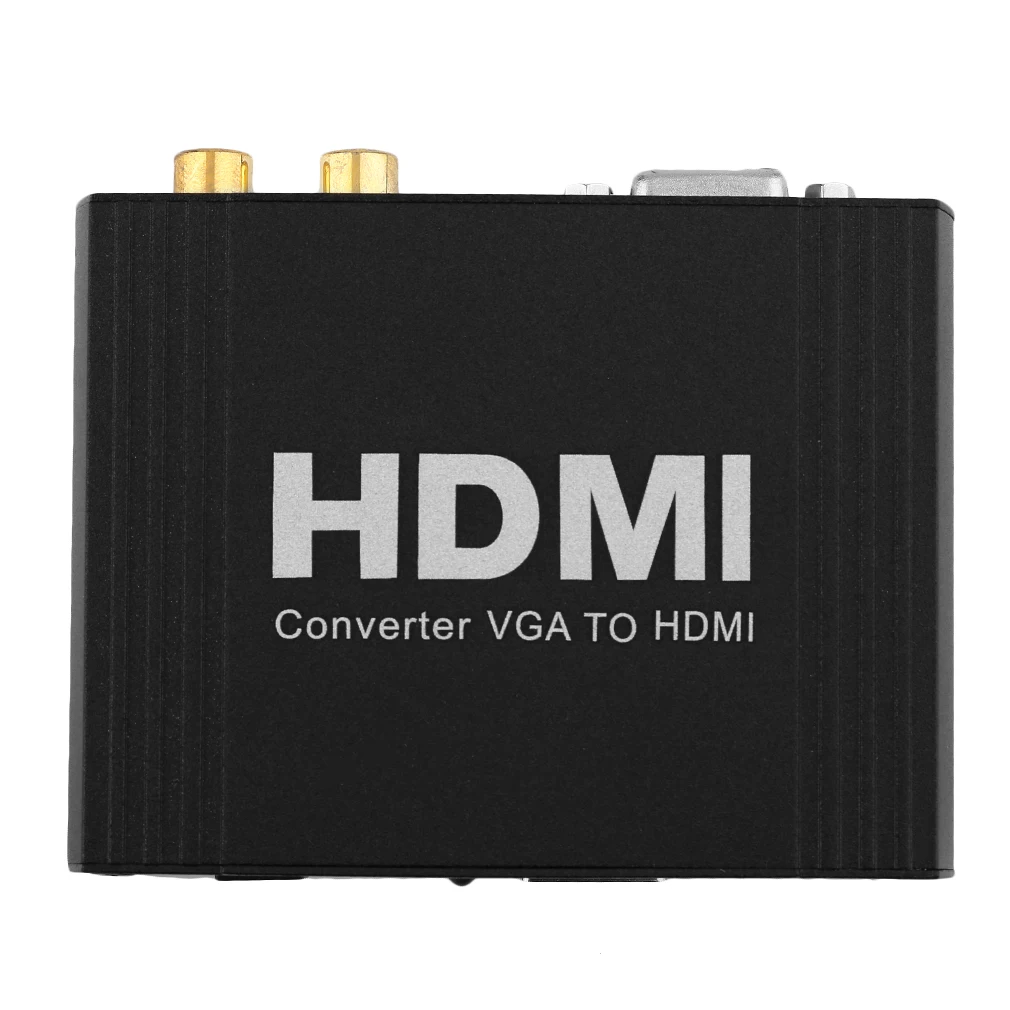 Профессиональный 1080P преобразователь из VGA в HDMI VGA+ R/L аудио в HDMI VGA в HDMI экстрактор конвертер с адаптером питания