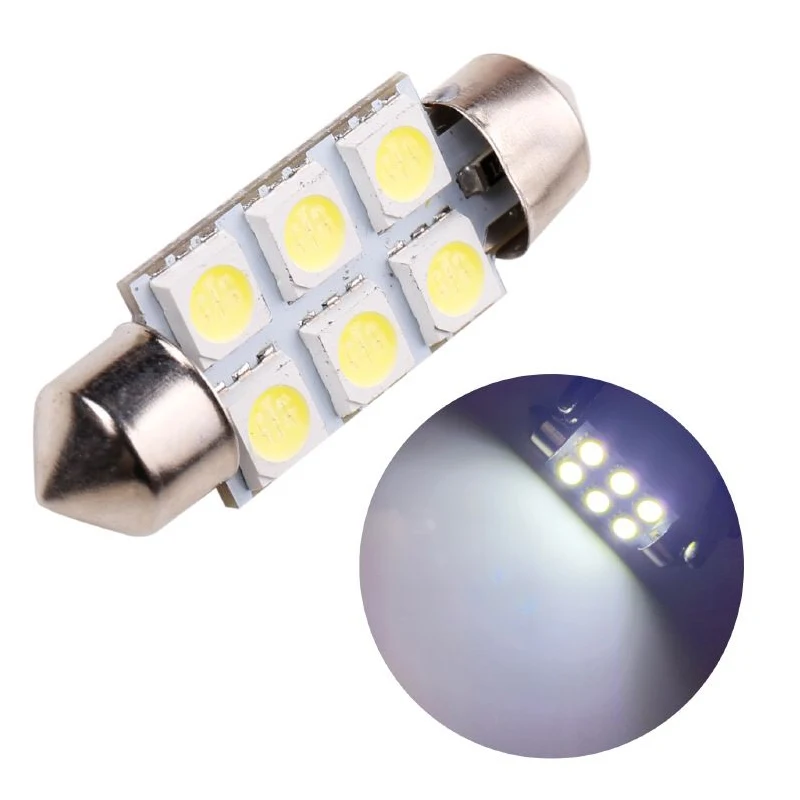 5050 6 SMD автомобильный фестонный 31 мм 36 мм/39 мм/41 мм белый 12V C5W Автомобильный светодиодный Чтения Купол лицензии лампа светильник с can-bus