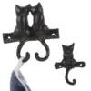 Single/Double Cats Hooks Cast Iron Wall Housekeeper Kitty Hanger Towel/Clothes/Coat Home Decor Garden Outdoor Bathroom Kitchen 6