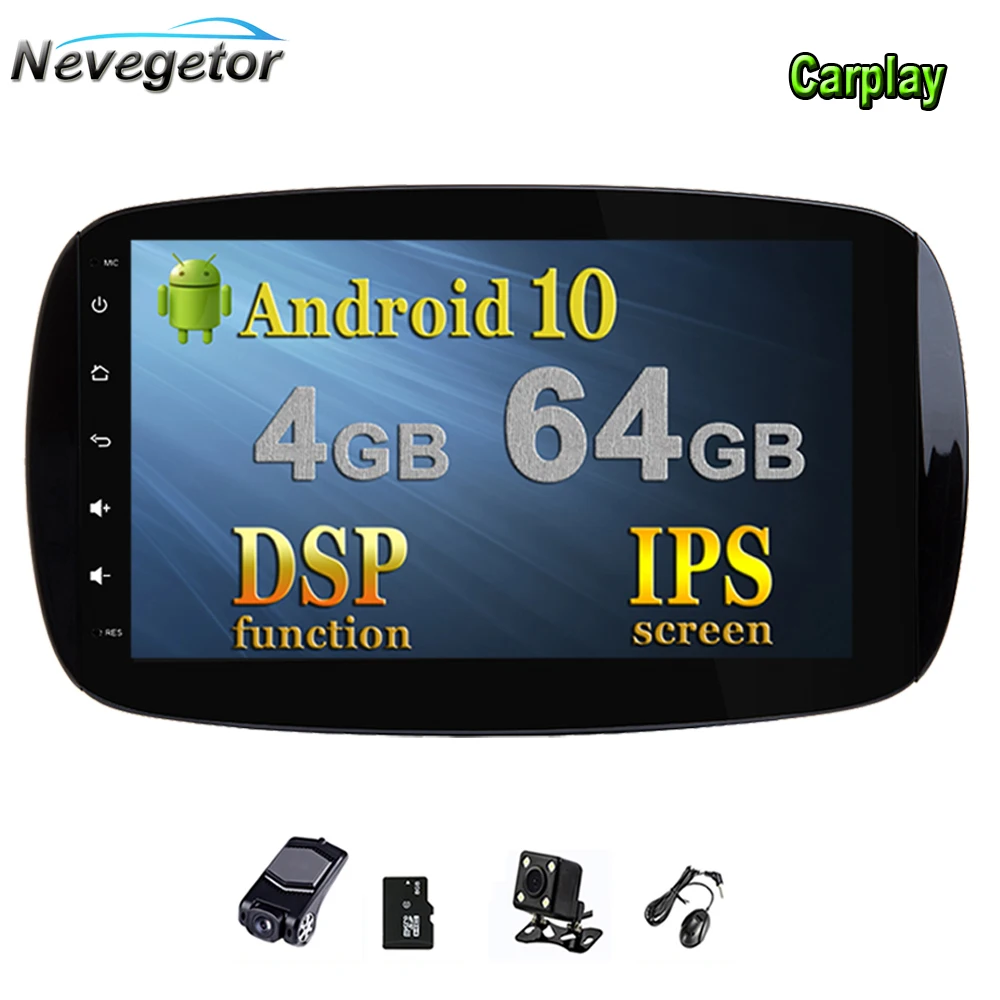 Автомобильный DVD-плеер для Benz Smart Fortwo GPS стерео аудио-навигация Android 10 один DIN Bluetooth