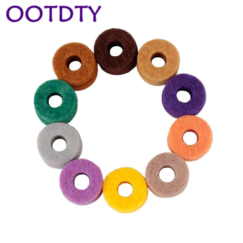 OOTDTY цимбал фетровая прокладка для барабана набор черный 10 шт - Цвет: Random Color