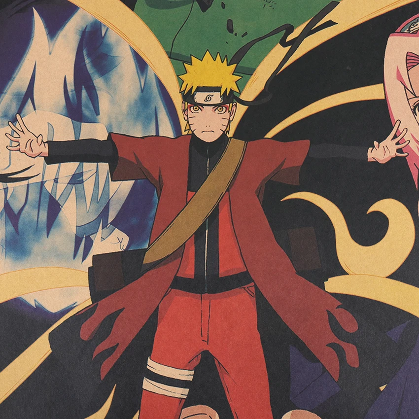 1 предмет Новинка Постер Naruto в винтажном стиле Классические тапочки виде