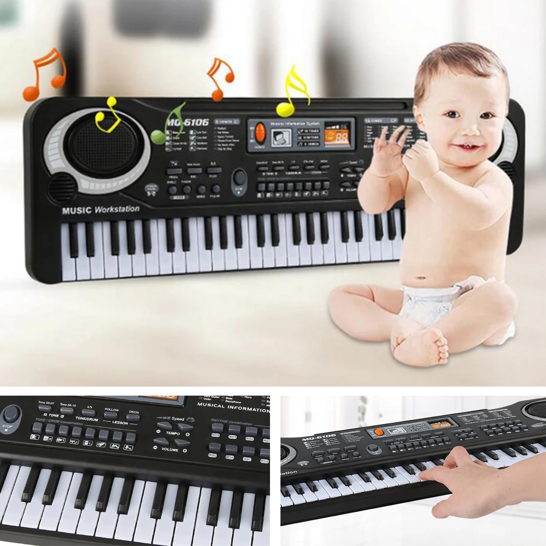 

Digital piano 61 Keys Digital Music Electronic Keyboard Key Board Electric Piano Kids Gift New