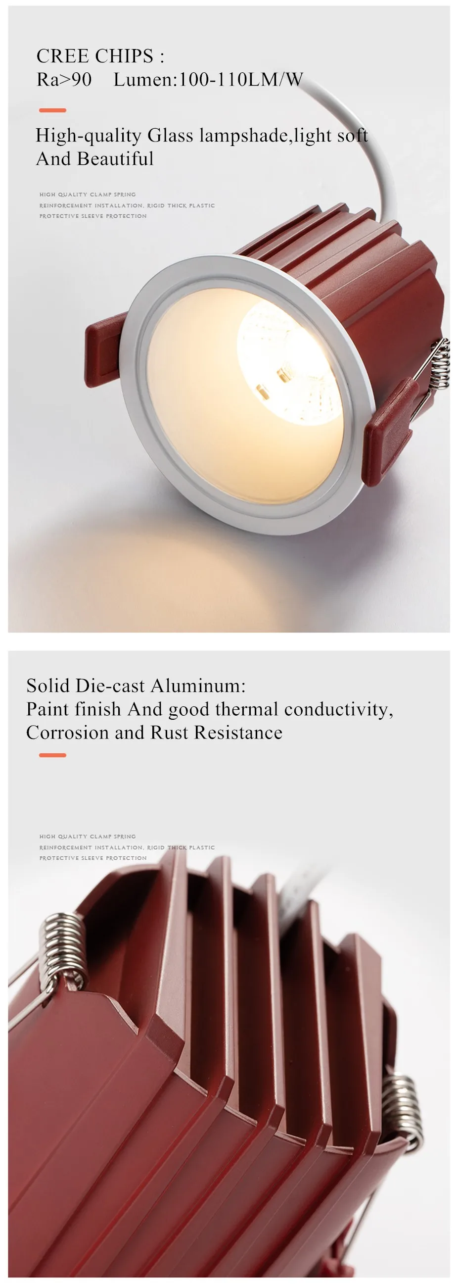 2020 New Downlight Led Recessed Ceiling Lamp Aluminum Round Spot Led 7W 12W Dimmable Living Room Dining Room Corridor Lighting