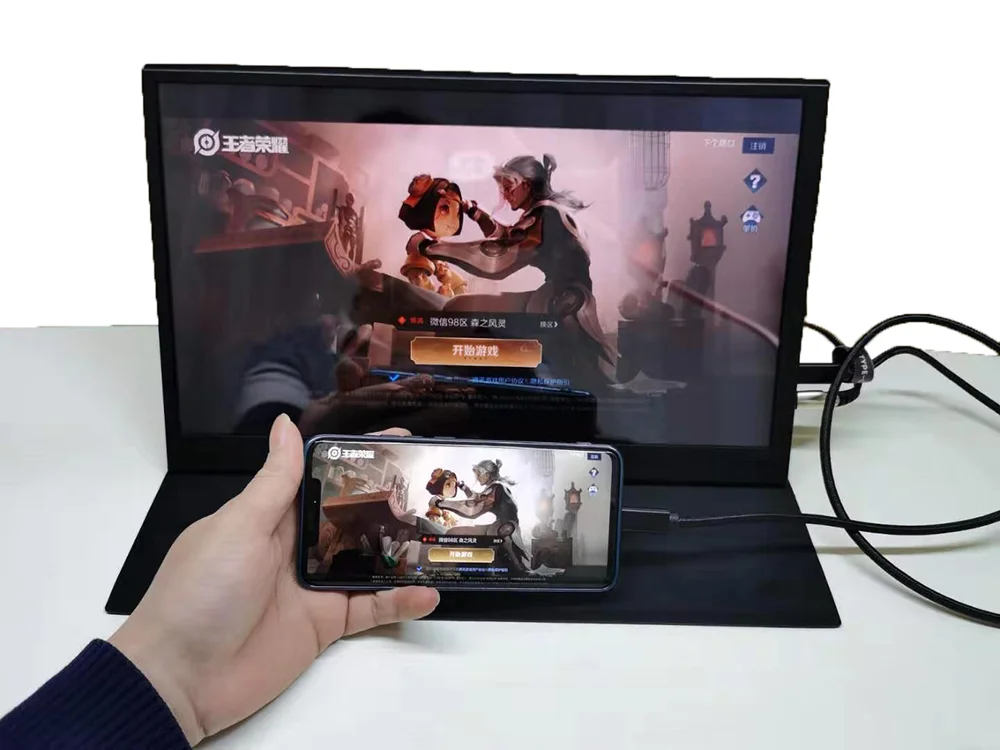 Тонкий портативный ЖК-монитор hd 15,6 usb type c hdmi для ноутбука, телефона, xbox, переключателя и ps4 Портативный ЖК-игровой монитор