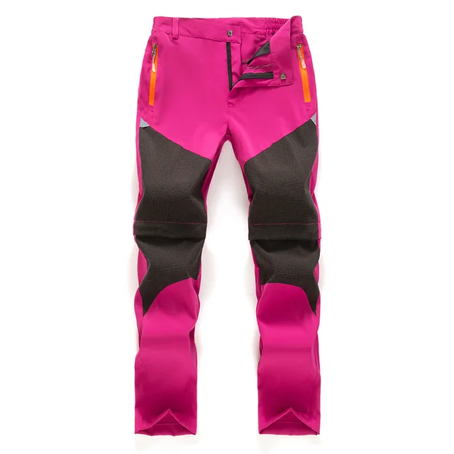 Hiking Pants Children Assault Pants Boys and Girls Outdoor Quick-drying Pants Waterproof  Breathable Wear-resistant Warm Rose pink
