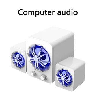 

Computer audio D-207 with subwoofer computer audio mini USB desktop mobile phone notebook speaker 360 degree panoramic sound