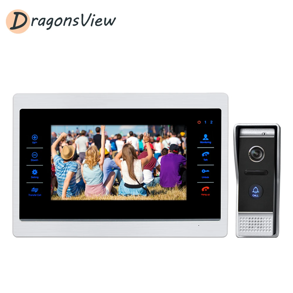 DragonsView 7 дюймов видео телефон двери дверной звонок камера видеодомофон 1200TVL