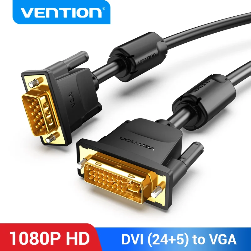 Vention DVI to VGA Cable 1080P 60Hz DVI-I 24+5 DVI Male to VGA M