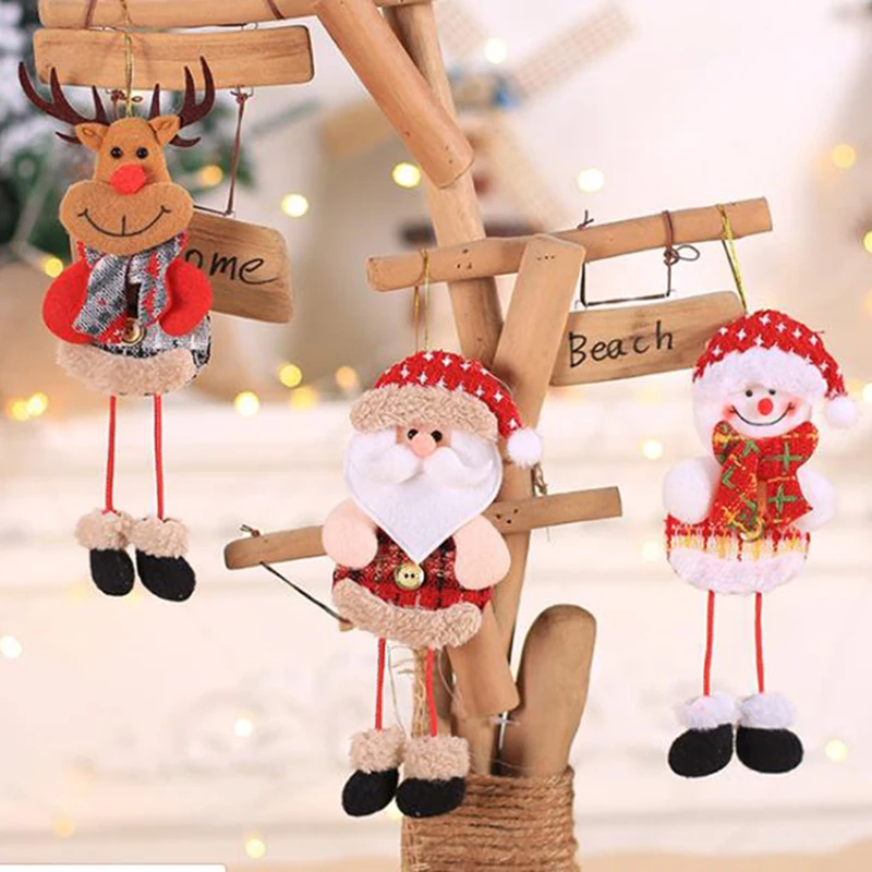 1pc Christmas Long Leg Santa Clause Snowman Elk Ornament Tree Hang Pendant Kids Toy Decor for Home | Дом и сад